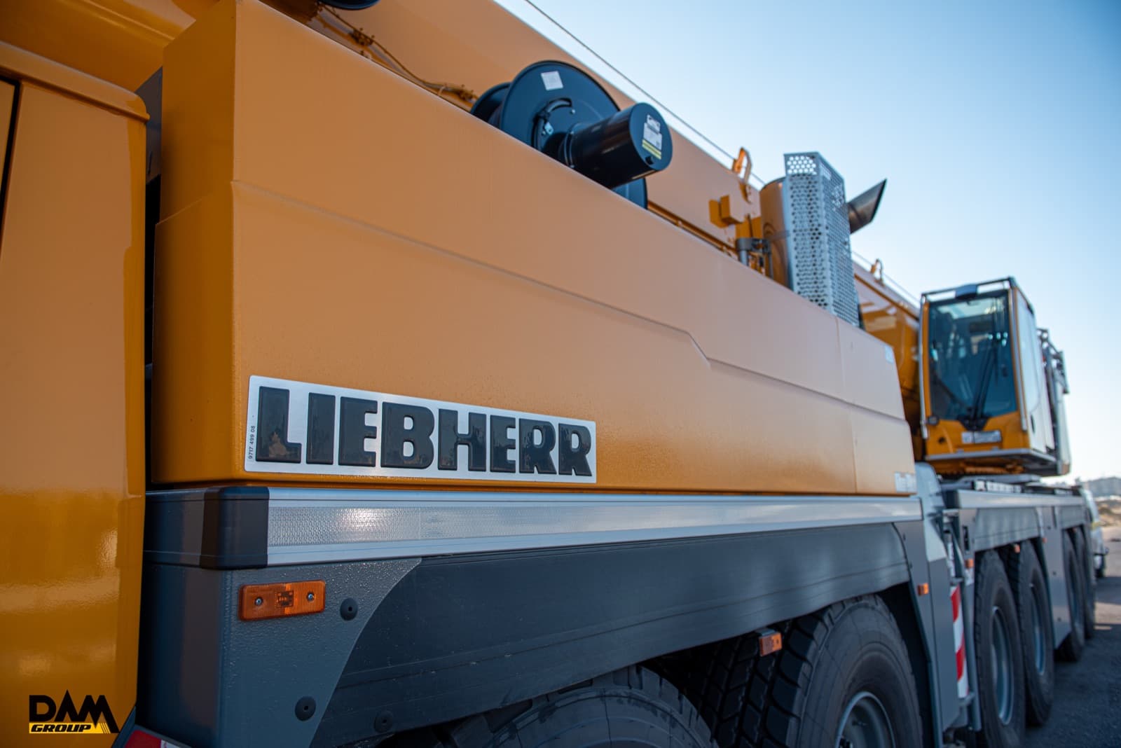 Close-up of a Liebherr mobile crane